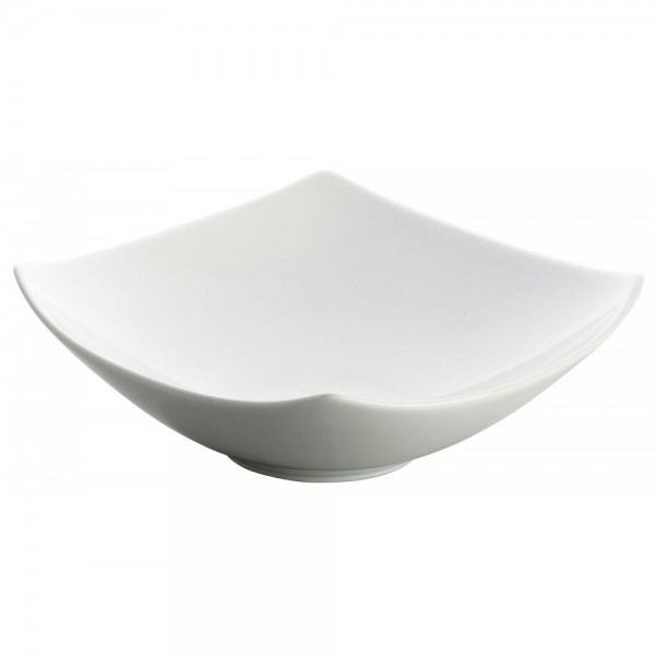 Winco WDP013-101 Lera Durable White 8-1/4 Square Deep Porcelain Bowl