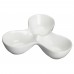 Winco WDP017-103 Ardesia Loures Porcelain White Trio Caddy Bowl, 13-1/4 x 5