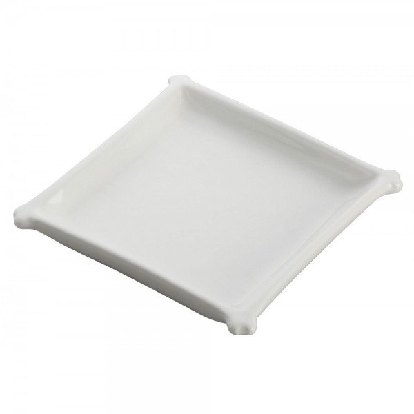 Winco WDP018-101 Edessa Bright White 4-1/4 Square Porcelain Dish