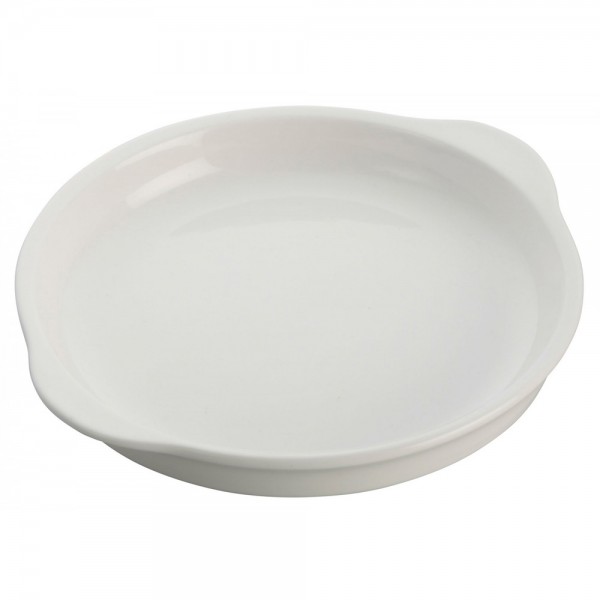 Winco WDP018-103 Edessa Bright White 8-3/4 Round Porcelain Dish