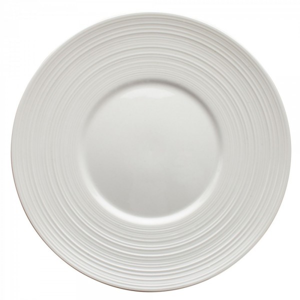 Winco WDP022-106 Ardesia Zendo Porcelain Bright White Round Plate, 8-1/8