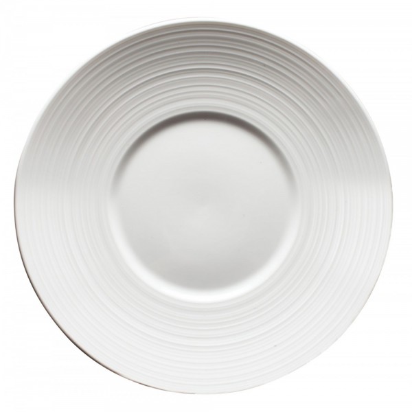 Winco WDP022-108 Ardesia Zendo Porcelain Bright White Round Plate, 10