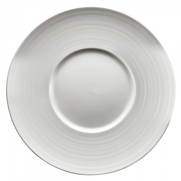 Winco WDP022-109 Ardesia Zendo Porcelain Bright White Round Plate, 11-1/8