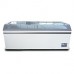 Wowcooler XS700YX 79" Curved Glass Top Display Ice Cream Freezer with LED Lighting - 24.7 Cu. Ft.