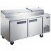 Dukers DPP70 70'' Single Door Pizza Prep Table - 9 Pans
