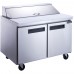 Dukers DSP48-12-S2 48" Double Door Regular Top Refrigerated Salad Prep Table