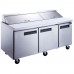 Dukers DSP72-18-S3 72" Triple Door Regular Top Refrigerated Salad Prep Table