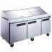 Dukers DSP72-30M-S3 72" Triple Door Mega Top Refrigerated Salad Prep Table