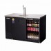 Everest EBD2-BBG 57-3/4 inch Black Two Section Solid/Glass Door Back Bar/Direct Draw Keg Refrigerator