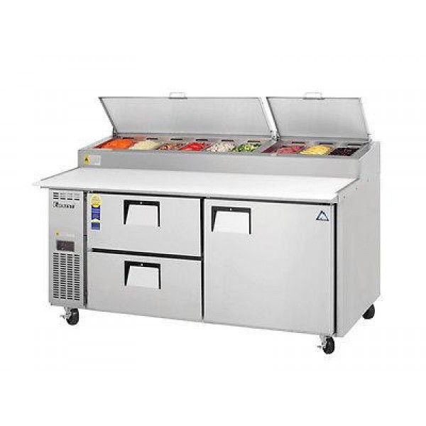 Everest EPPR2-D2 72 inch Double Drawer & Single Door Pizza Prep Table