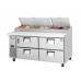 Everest EPPR2-D4 72 inch Four Drawer Pizza Prep Table