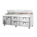 Everest EPPR3-D4 93 inch Four Drawer & Single Door Pizza Prep Table