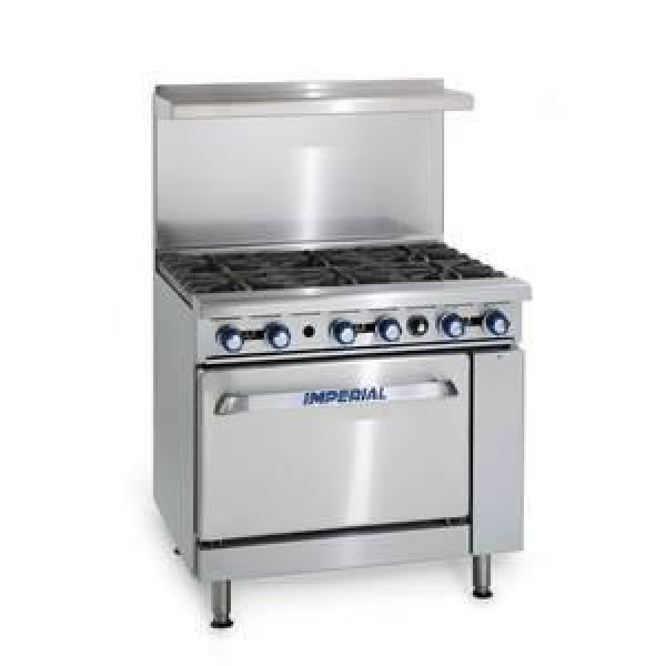 Imperial Range IR-6 36 inch Restaurant Range with 6 Open Gas Burners and Standard Oven