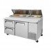 Turbo Air TPR-67SD-D2-N 67 inch Double Drawer Pizza Prep Table
