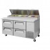 Turbo Air TPR-67SD-D4-N 67 inch Four Drawers Pizza Prep Table