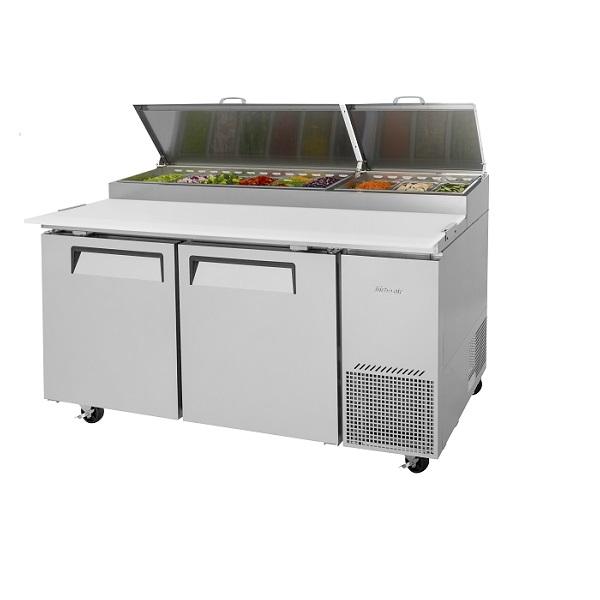 Turbo Air TPR-67SD-N 67 inch Double Door Pizza Prep Table