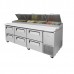 Turbo Air TPR-93SD-D6-N 93 inch Six Drawers Pizza Prep Table