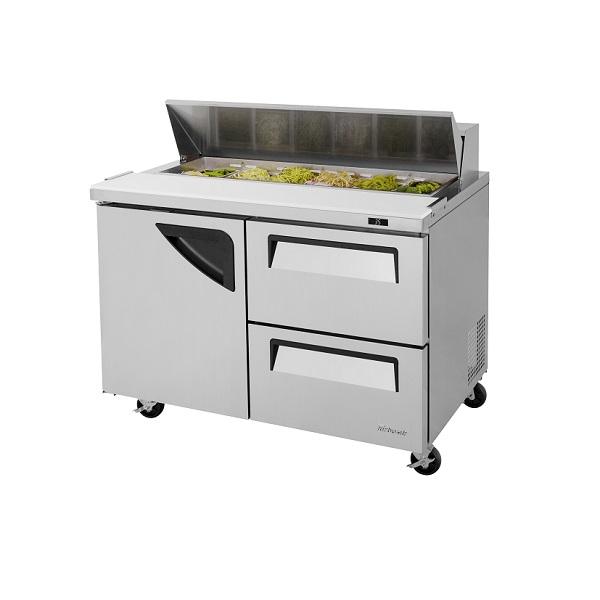 Turbo Air TST-48SD-D2-N 48 inch 2 Drawer and 1 Door Sandwich Prep Table