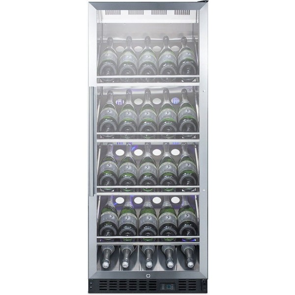 Summit Appliance SCR1156CHCSS, 1 Swing Glass Door Wine Cellar Cabinet, Single Temperature, 4 Shelves
