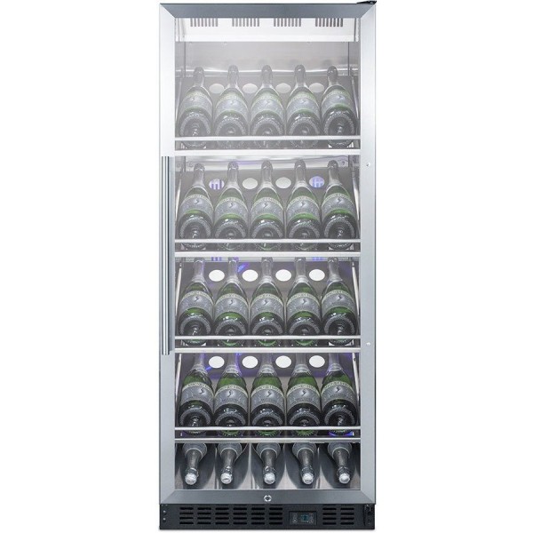 Summit Appliance SCR1156CHCSS, 1 Swing Glass Door Wine Cellar Cabinet, Single Temperature, 4 Shelves Summit Appliance SCR1156CHCSS, 1 Swing Glass Door Wine Cellar Cabinet, Single Temperature, 4 Shelves