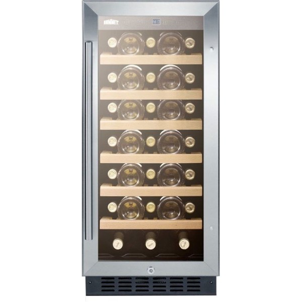 Summit Appliance SWC1535B, 1 Swing Glass Door Wine Cellar Cabinet, Single Temperature, 6 Shelves