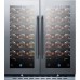 Summit Appliance SWC3066B, 2 Swing Glass Door Wine Cellar Cabinet, Dual Temperature, 12 Shelves