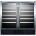 Summit Appliance SWC3668, 2 Swing Glass Door Wine Cellar Cabinet, Dual Temperature, 10 Shelves