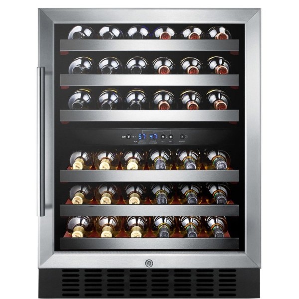 Summit Appliance SWC530BLBISTCSSADA, 1 Swing Glass Door Wine Cellar Cabinet, Dual Temperature, 6 Shelves