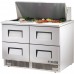 True TFP-48-18M-D-4, 48 4 Drawer Mega Top Sandwich / Salad Prep Table, (18) 1/6 size pans True TFP-48-18M-D-4, 48 4 Drawer Mega Top Sandwich / Salad Prep Table, (18) 1/6 size pans