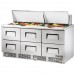 True TFP-72-30M-D-6, 72 6 Drawer Mega Top Sandwich / Salad Prep Table, (30) 1/6 size pans True TFP-72-30M-D-6, 72 6 Drawer Mega Top Sandwich / Salad Prep Table, (30) 1/6 size pans