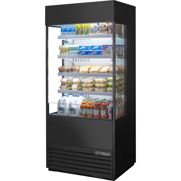 True TOAM-36GS-HC~NSL01, 36 Vertical Open Display Case Merchandiser w/ Night Cover True TOAM-36GS-HC~NSL01, 36 Vertical Open Display Case Merchandiser w/ Night Cover