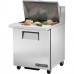 True TSSU-27-12M-B-HC, 27 1 Door Mega Top Sandwich / Salad Prep Table, (9) 1/6 & (3) 1/9 Size Pans