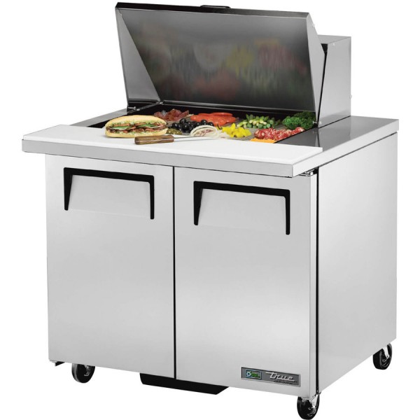 True TSSU-36-12M-B-HC, 36 2 Door Mega Top Sandwich / Salad Prep Table, (12) 1/6 Size Pans True TSSU-36-12M-B-HC, 36 2 Door Mega Top Sandwich / Salad Prep Table, (12) 1/6 Size Pans