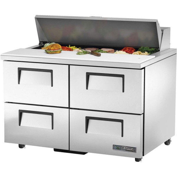True TSSU-48-12D-4-HC, 48 4 Drawer Sandwich / Salad Prep Table, (12) 1/6 size pans True TSSU-48-12D-4-HC, 48 4 Drawer Sandwich / Salad Prep Table, (12) 1/6 size pans