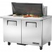 True TSSU-48-18M-B-HC, 48 2 Door Mega Top Sandwich / Salad Prep Table, (18) 1/6 Size Pans