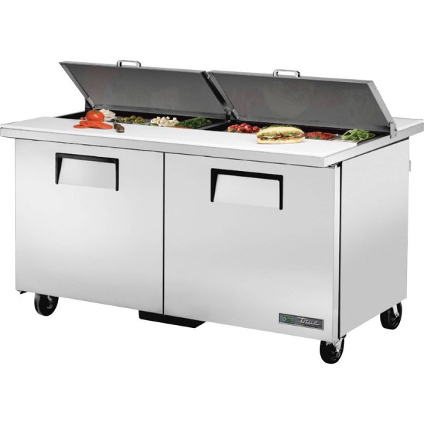 True TSSU-60-16-DS-ST-HC, 60 2 Door Dual Sided Sandwich / Salad Prep Table, (16) 1/6 Size Pans True TSSU-60-16-DS-ST-HC, 60 2 Door Dual Sided Sandwich / Salad Prep Table, (16) 1/6 Size Pans