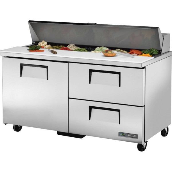 True TSSU-60-16D-2-HC, 60 1 Door, 2 Drawer Sandwich / Salad Prep Table, (16) 1/6 Size Pans True TSSU-60-16D-2-HC, 60 1 Door, 2 Drawer Sandwich / Salad Prep Table, (16) 1/6 Size Pans