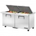 True TSSU-60-24M-B-DS-ST-HC, 60 2 Door Dual Sided Mega Top Sandwich / Salad Prep Table, (24) 1/6 Size Pans True TSSU-60-24M-B-DS-ST-HC, 60 2 Door Dual Sided Mega Top Sandwich / Salad Prep Table, (24) 1/6 Size Pans
