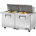 True TSSU-60-24M-B-ST-HC, 60 2 Door Mega Top Sandwich / Salad Prep Table, (24) 1/6 Size Pans True TSSU-60-24M-B-ST-HC, 60 2 Door Mega Top Sandwich / Salad Prep Table, (24) 1/6 Size Pans