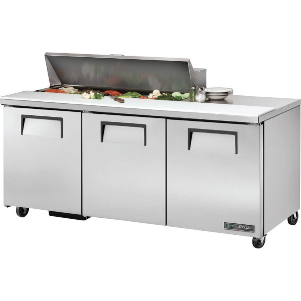 True TSSU-72-12-HC, 72 3 Door Sandwich / Salad Prep Table, (12) 1/6 size pans True TSSU-72-12-HC, 72 3 Door Sandwich / Salad Prep Table, (12) 1/6 size pans