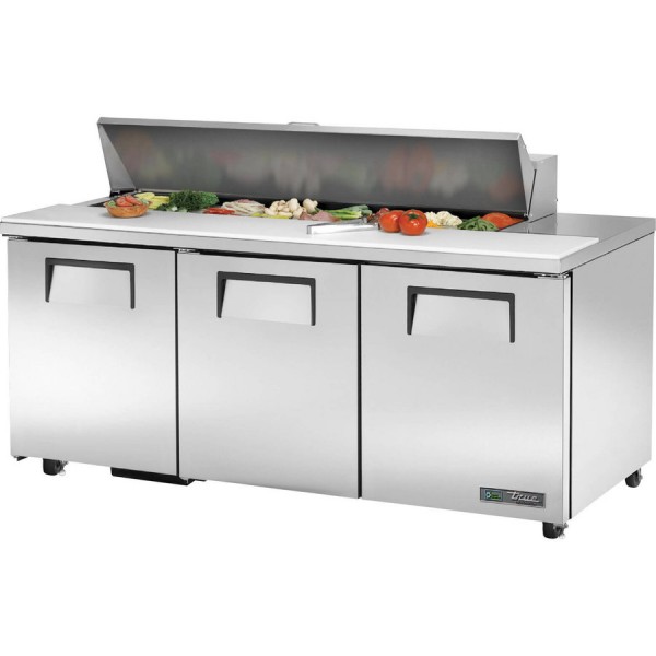 True TSSU-72-16-HC, 72 3 Door Sandwich / Salad Prep Table, (16) 1/6 Size Pans True TSSU-72-16-HC, 72 3 Door Sandwich / Salad Prep Table, (16) 1/6 Size Pans