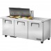 True TSSU-72-18M-B-HC, 72 3 Door Mega Top Sandwich / Salad Prep Table, (18) 1/6 Size Pans