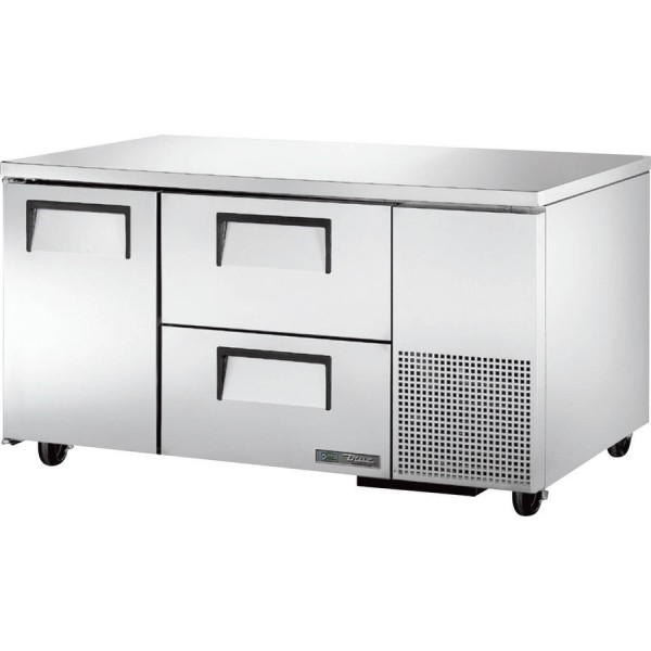 True TUC-60-32D-2-HC, 60 1 Solid Door 2 Drawer Deep Undercounter Refrigerator True TUC-60-32D-2-HC, 60 1 Solid Door 2 Drawer Deep Undercounter Refrigerator