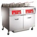 Vulcan 2ER50CF 100 lb. 2 Unit Electric Floor Fryer System with Computer Controls and KleenScreen Filtration - 208V, 3 Phase, 34 kW