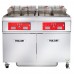 Vulcan 4ER50AF 200 lb. 4 Unit Electric Floor Fryer System with Analog Controls and KleenScreen Filtration - 480V, 3 Phase, 68 kW