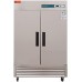 WESTLAKE Commercial Freezer 54W 2 Door 2 Section Stainless Steel Reach-in Solid Door Upright Fan Cooling 49 Cu.ft Freezer for Restaurant, Bar, Shop, etc