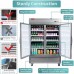WESTLAKE 54 W Commercial Display Refrigerator 2 Glass Door Merchandiser 2 Section Stainless Steel Reach-in Glass Door Upright Fan Cooling 49 Cu.ft Cooler for Restaurant, Bar, Shop, etc