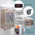 WESTLAKE 54 W Commercial Display Refrigerator 2 Glass Door Merchandiser 2 Section Stainless Steel Reach-in Glass Door Upright Fan Cooling 49 Cu.ft Cooler for Restaurant, Bar, Shop, etc