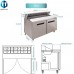 Sandwich Prep Table Refrigerator, WESTLAKE WKSR-48B 2 Door 60" Salad Sandwich Prep Table with 16 Pans