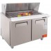 Sandwich Prep Table Refrigerator, WESTLAKE WKSR-48BM 2 Door 48 Mega Top Salad Sandwich Prep Table with 18 Pans